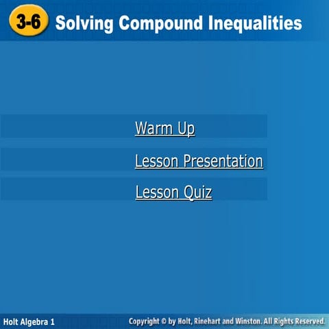 Solving Compound Inequalities       .ppt