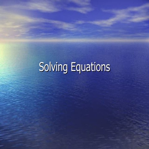 Solving equations