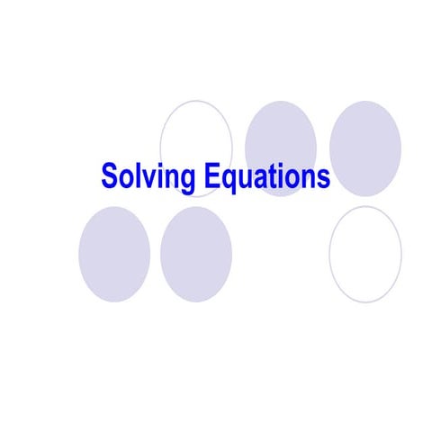 Solving equations