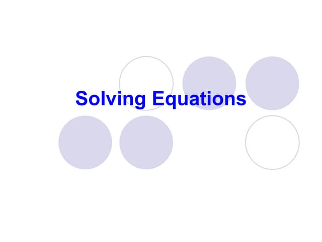 Solving equations   one &amp; two step