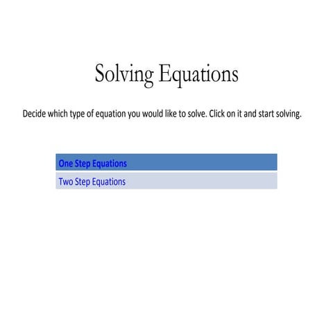 Solving Equations Kiosk