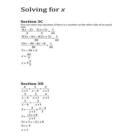 Solving for x | PDF
