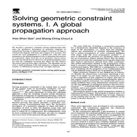 Solving geometric constraints system