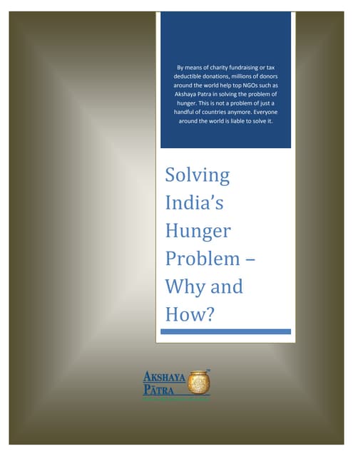 How is india countering the hunger issue | PDF