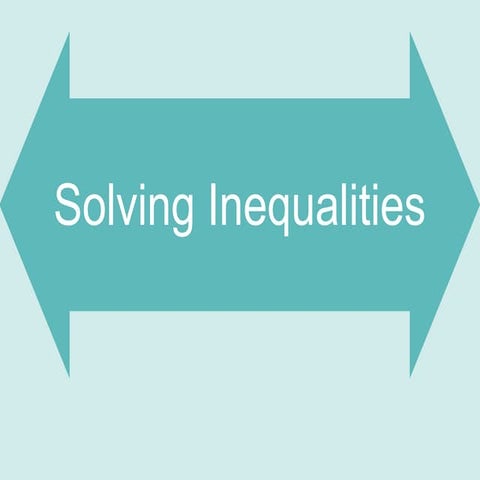 Solving Inequalities Notes