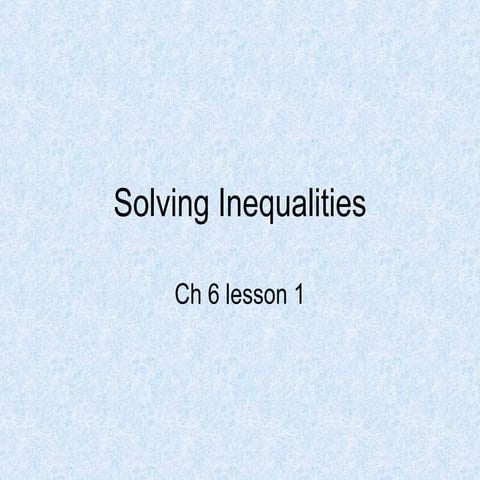 Solving Inequalities01