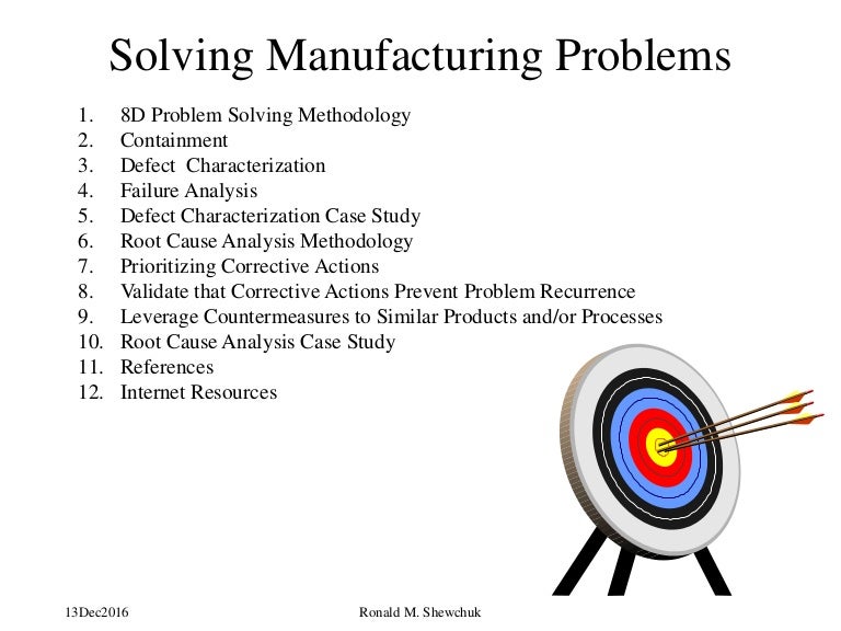 Solving Manufacturing Problems