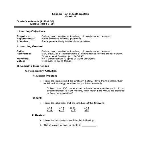 Solving problems involving circumference