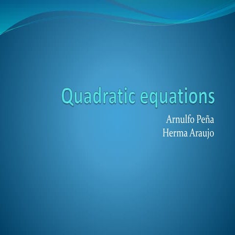 Solving quadratic equations