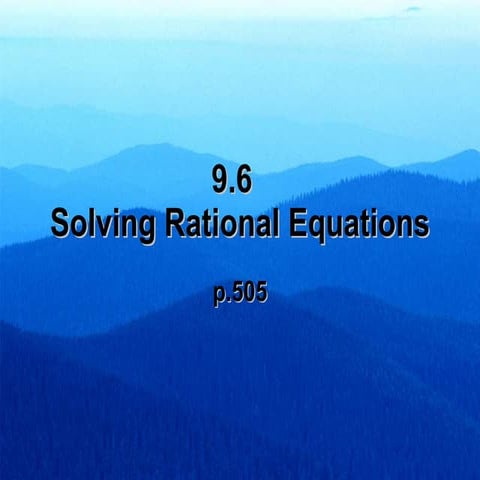 Solving rational expressions