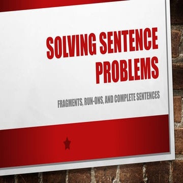 Solving Sentence Problems