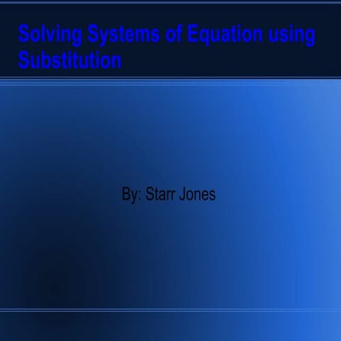 Solving system of equation using substitution powerpoint