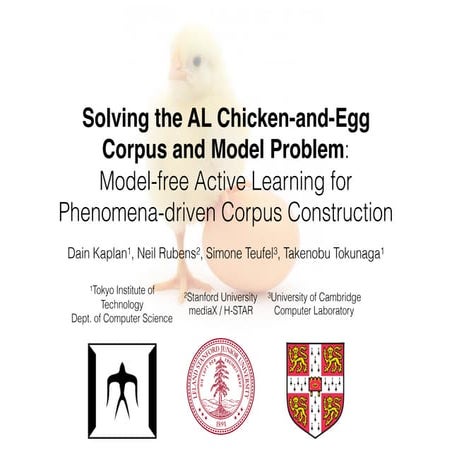 Solving the AL Chicken-and-Egg Corpus and Model Problem