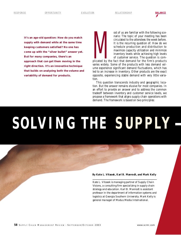 Solving The Supply Demand Mismatch