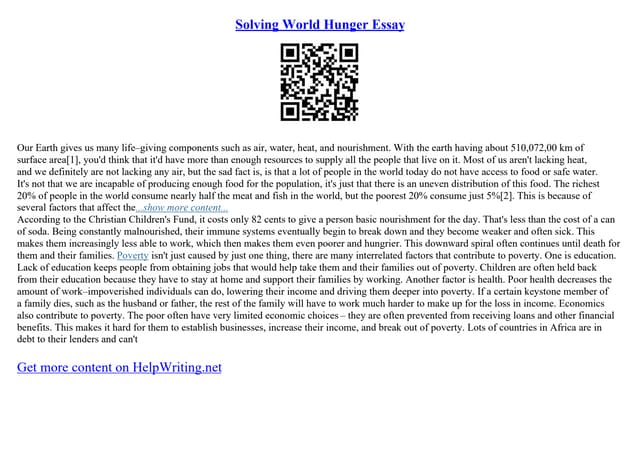 Solving World Hunger Essay Ppt Solving World Hunger Essay Ppt