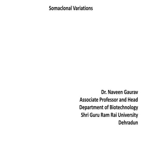 Somaclonal variations