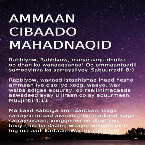 Somali Praise Worship Thanksgiving Tract | PDF
