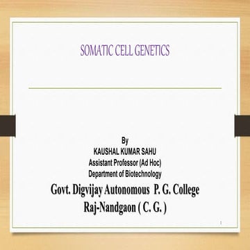 Somatic cell genetics by kk sahu