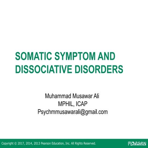 Somatic symptom and dissociative disorders