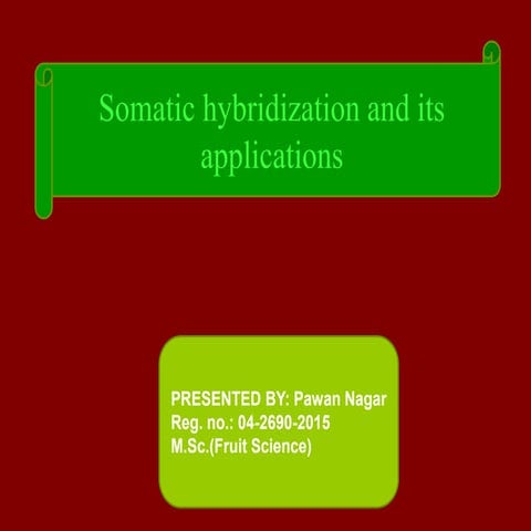Somatic ybridization and its application