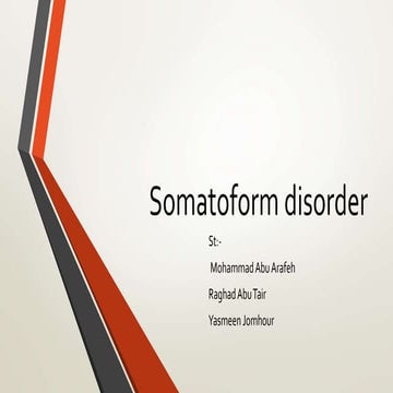 Somatoform disorders