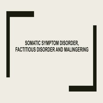 Somatoform disorders