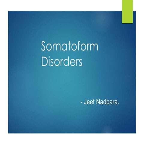 Somatoform disorder