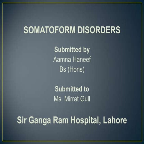 Somatoform disorders