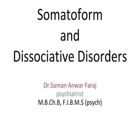 Psychiatry 5th year, 3rd & 4th lectures (Dr. Saman Anwar)
