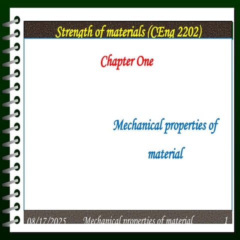 SOM Chapter One Mechanical properties.pptx