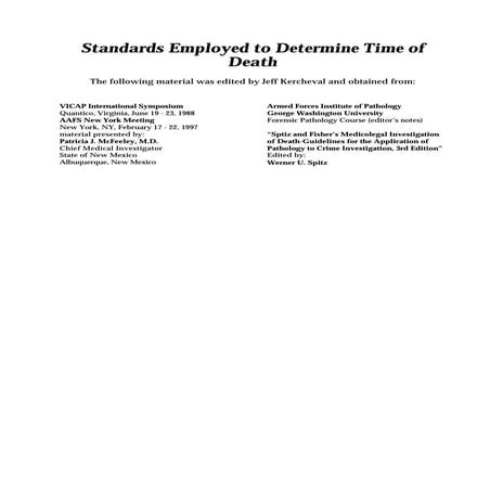 Determination of time since death/ postmortem time interval | PDF