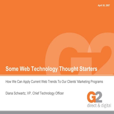 Some Web Technology Thought Starters
