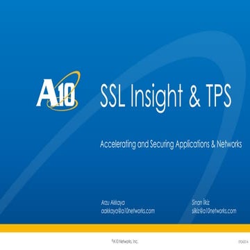 8 Ocak 2015 SOME Etkinligi - A10 Networks - Accelerating and Securing Applica...