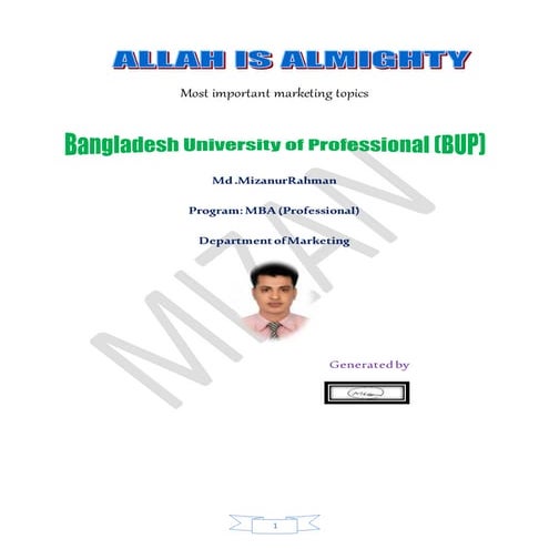 Some basic concept of marketing