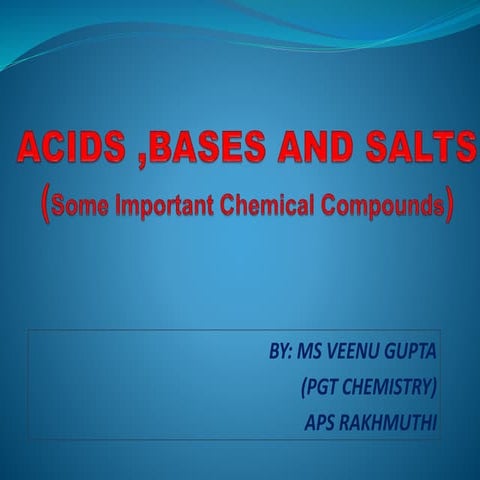  Acids , Bases & Salts (Some Important chemical compounds)