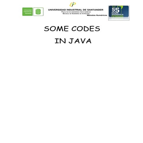 Some codes in java