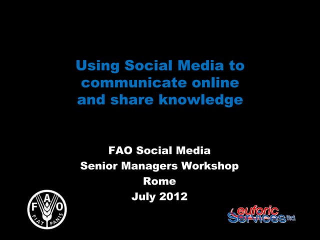 Using Social Media to communicate online and share knowledge 