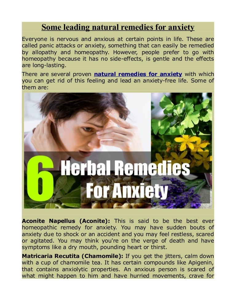 Some leading natural remedies for anxiety