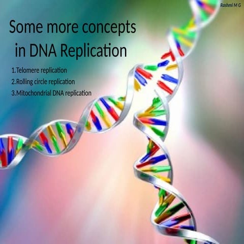Some more concepts in Replication (Telomere replication, Rolling circle replication, Mitochondrial DNA replication).pptx