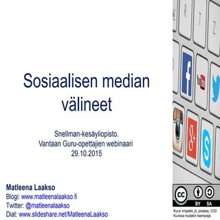 Sosiaalisen median välineet 29.10.15