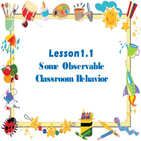 Some observable classroom behavior