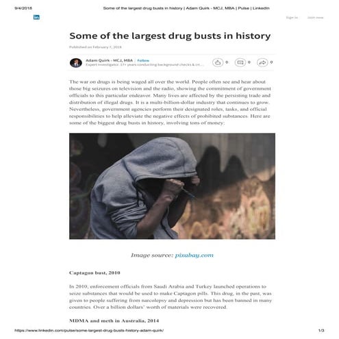 Some of the largest drug busts in history