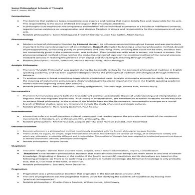 Some Philosophical School of Thought