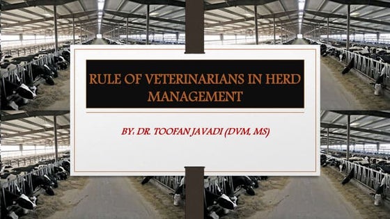 INTRODUCTION TO DAIRY HERD HEALTH MANAGEMENT | PPTX