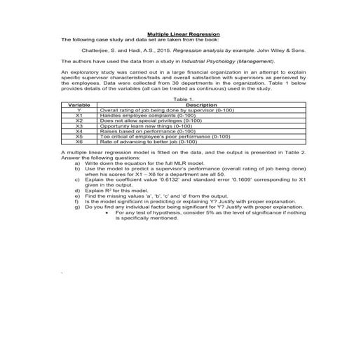 Multi linear regression | PDF