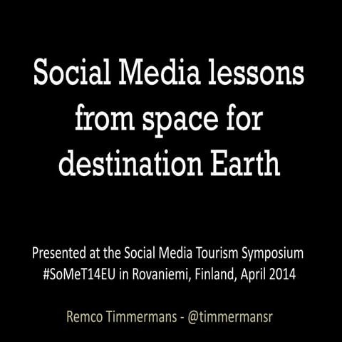 Social Media Lessons from Space for Destination Earth