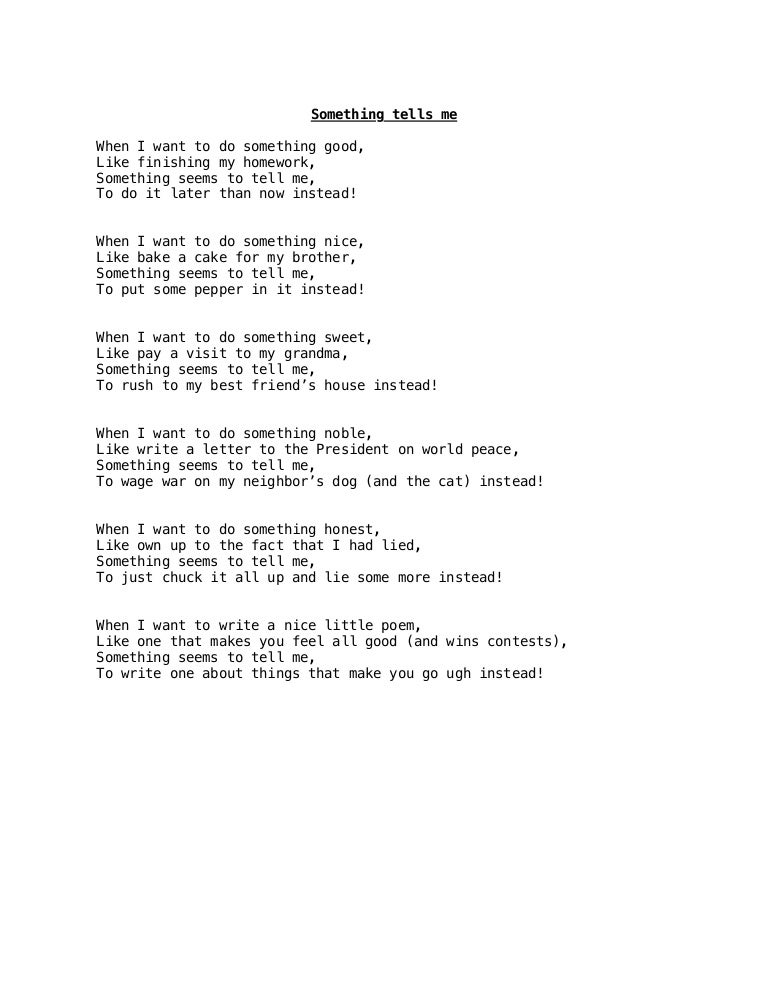 Something Tells Me A Poem