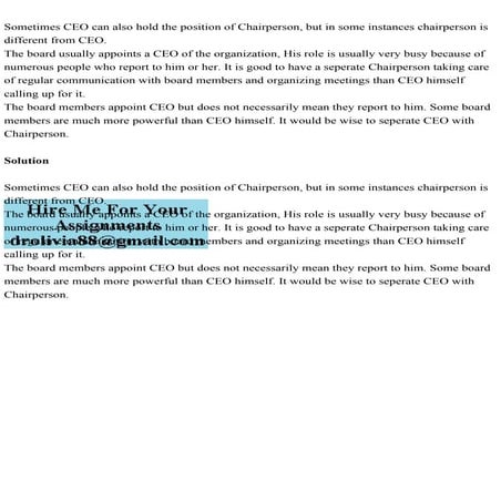 Sometimes CEO can also hold the position of Chairperson, but in some.pdf