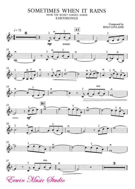 Sometimes when it rains violin