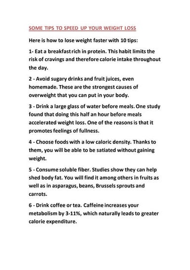 Some tips to speed up your weight loss